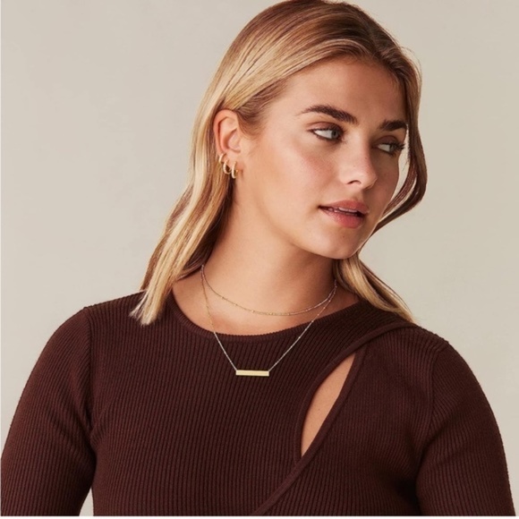 Pearl Bar Necklace, Gold Layer Necklace, Gold Bar Necklace  Gold 14k Gold Plated Bar Pendant Layered Necklace